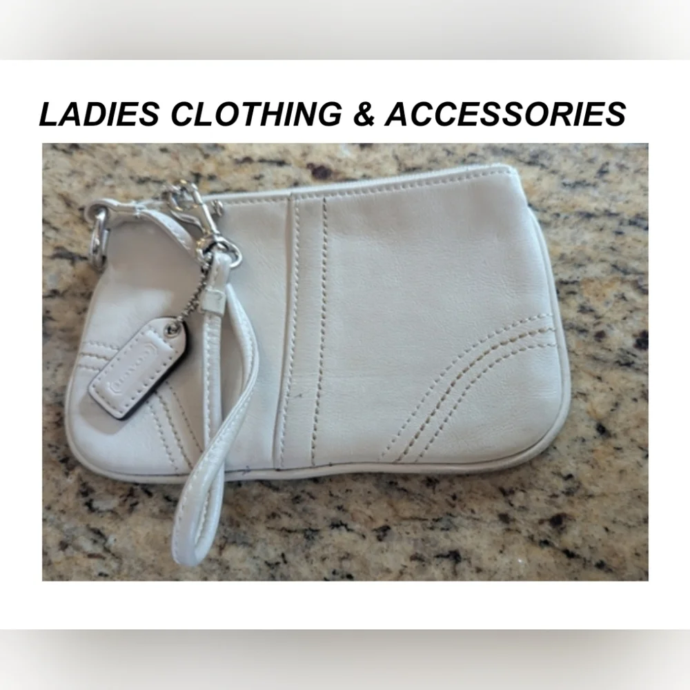 Coach Cream Wristlet Clutch